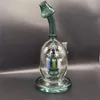 Great Smoking Hookahs Mushroom Type 23cm Height Water Bong with 14.4mm Glass Bowl Lake Green Dab Rigs