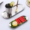 Plates Nordic Style Gold Silver Dining Plate Stainless Steel Dessert Nut Cake Fruit Tray Jewelry Display Steak Kitchen