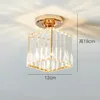 Takljus Lys Luxury Minimalist Crystal Glass Black/Gold Round/Square Style E27 Lamp för Corridor Home Worchroom