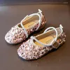 Platte schoenen prinses meisjes pailletten leer 2023 kinderen lente herfst mode dans voor feest bruiloft chic