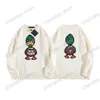 xinxinbuy Masculino suéter com capuz 23ss Duck jacquard letras impressão Bordado manga curta algodão feminino Damasco preto XS-L