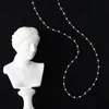 Łańcuchy Ręcznie robiony Pearl Bare Chain Gypsophila Naszyjnik ze stali nierdzewnej Złote Kołnierze Kobiety Kobiety Dopasuj SWEat