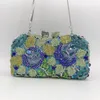 Evening Bags Blue Gold Green Rose Bridal Women's Diamond Bag Romantic Lady Party Dinner Handbags Crystal Female Clutch WalletEvening