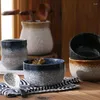 Tigelas tigelas tigela de cerâmica de cerâmica estilo japonês sopa pequena sobremesa retrô com colher de mesa de restaurante especial