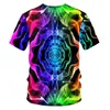 T-shirt da uomo T-shirt O-collo Stampa geometrica 3D Triangolo Street Style Abbigliamento 6xl