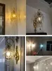 Настенная лампа современный хрустальный свет простой зеркальный проход Золотой кроватный кровать скандинавский фон гостиной