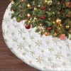 Decorazioni natalizie Gonna per albero bianca Peluche Pelliccia sintetica Tappeto natalizio Merry Snowflake Ornament Year Navidad Home Decor