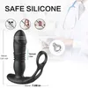 Itens de beleza empurrando massageador de próstata Vibrador anal de silicone para homens atraso ejaculação butt plug gock anel de brinquedos sexy de masturbação gay vidrador