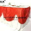 Saia de mesa de seda de gelo de cor branca com cores Swag Drapery Wedding Pano para decoração de banquetes para eventos