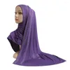 Abbigliamento etnico H200 Jersey di cotone Sciarpa lunga musulmana con strass Foulard modale Scialle hijab islamico Copricapo rettangolare arabo Lady