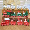 Christmas Decorations 4 Knots Wooden Train Merry Ornaments For Home Navidad 2023 Xmas Gifts Year