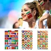 Cadeau cadeau 10pcs décoration banderole célébration fête de rue football visage autocollants temporaire tatouage autocollant bar drapeau