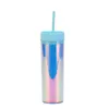 Mugs 700ML Durian Cup Diamond Radiant Water With Straw And Lid Double-Layer Reusable Tumbler Coffee Kitchen Drinkware