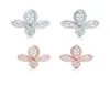 designer earrings stud piercing fashion for women silver and gold zircon clover style wedding party7041557