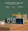 2400mA Çok Fonksiyonlu USB LED Ekran Aynası Dijital Çalar Saat Scuze Fonksiyon Sessiz Çalışma Sıcaklığı Ekran