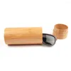 Storage Bottles Handmade Natural Bamboo Cylinder Sunglasses Glasses Eyewear Box Case