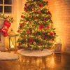 Decorações de Natal Salia branca de árvore de árvore luxuosa tapete de peles de peles