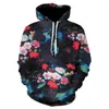 Heren Hoodies Flower 3D Hoodie Men Women Print Hoody Streatwear Sweatshirts Brand Jacket Pullover Tracksuit Blaadschepen Drop Ship Devin Du