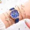 Montres-bracelets Montre Femmes Chiffres Arabes Aimant Boucle Dames Poignet Simple Robe Bracelet Ensemble Montre Femme Cadeaux 5 pcs De Luxe