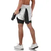 Kör shorts fashionabla mäns snabbtorkande nät raka grödor fitness sportstrumpbyxor