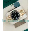 Reloj para hombre 41 mm Daydate Black Dial President 18K Gold Asia 2813 Movimiento Automático Mecánico NF Factory Relojes de pulsera luminosos de alta calidad para hombres