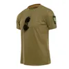 Chemises décontractées pour hommes Simplicité Sports de plein air Hommes T-shirts tactiques T-shirt de randonnée militaire Spécial Armée Coton Séchage rapide Manches courtes Solide