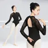 Stage desgaste do balé de uma peça de figuring corporal Practice Dress Dance Gymnastics Girl Girl Adult Autumn e Winter Flocking Stand Co