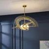 Lâmpadas pendentes Lugar lustre de vidro de luxo Sala de jantar Pós -moderna iluminação LED pendurada Gold Bedroom Restaurant Designer