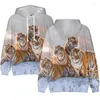 Herr hoodies cosplay djur tiger hud 3d tröjor män kvinnor mode anime hoodie tröja casual sportkläder pullover huvtröja