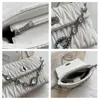 Trend Geplooide Crossbody Bag Vrouwelijke Premium Textuur Rhinestone Hand Schoudertassen Eenvoudige Veelzijdige Portemonne Mode