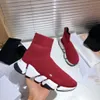 Designer Sock Bute Buty Casual Buty Platforma Mens Knit Socks Black White Treaker Wave Fala Mid-Top Sneakers Botows