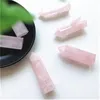 Dekorativa figurer 1st Natural Rock Pink Rose Quartz Crystal Wand Point Healing Mineral Stone Collection Diy Home Decor Hexagonal