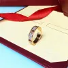 Full Diamond Love Screw Ring Mens Rings Classic Luxury Designer Jewely Women Titanium Steel Eloy Gold-Plated Gold Silver Rose NE258B
