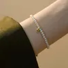 Link Bracelets Korean Style Simple Pearl Little Golden Beans Bracelet Female Special-Interest Design High Sense Girlfriends Internet