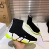 Designer Sock Bute Buty Casual Buty Platforma Mens Knit Socks Black White Treaker Wave Fala Mid-Top Sneakers Botows