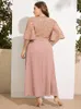 Plus Size Kleider TOLEEN Frauen Elegant Große Maxi 2023 Frühling Sommer Rosa Übergroße Lange Abend Party Hochzeit Festival Kleidung