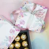 ギフトラップ13.1 3.5cm水色の花のテーマ10セットチョコレートペーパーボックスバレンタインデークリスマスバースデーギフトパック収納ボックス