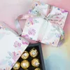 Presentförpackning 13.1 3,5 cm vattenfärg Blomma Tema 10 Set Chocolate Paper Box Valentine's Day Christmas Födelsedagspresent Pack Lagringslådor