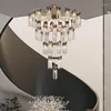Подвесные лампы постмодернистская медная люстра гостиная вилла атмосферная легкая легкая ретро -дуплекс эль Люксри