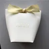 Geschenkpapier BEAUCOUP Weiße Farbe Hochzeitsschachteln Papierkuchenschachtel Babypartybevorzugung Kreative Süßigkeiten mit Band 100 StückGeschenk