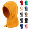 Berets Winter Women Knitted Cotton Cap Scarf High Quality Warm Scarves Outdoor Unisex Muffler Solid Ring Hats Snood Hat Collar