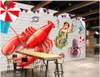 Wallpapers Custom Po Mural 3d Wallpaper HD Crayfish Graffiti Brick Wall Seafood Restaurant Decor Living Room For Walls 3 D