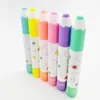 6st Creative High Capacity Multicolour Double Highlighter Oblique Head Solid Contour Pen Marcador Child Present Office Supplies1