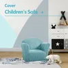 Chair Covers Mini Kids Sofa Cover 1 Seat Soft Armchair Couch Solid Color Elastic Stretch Size Settee Slipcover For Children