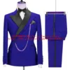 Herenpakken blazers mode bordeaux double breasted kostuum homme bruiloft slank fit mannen terno masculino man tuxedo bruidegom prom blazer