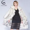 Pelliccia da donna Inverno 100 Cm Donna Donna Procione lavorato a maglia Cappotti Giacca Casual Spessa Calda Europa Moda Cappotto sottile Abbigliamento Faux