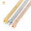 Pass Diamond Tester Luxury Custom Jewelry Moissanite Diamond Iced Out Bracelet de tennis triple couleur à 3 rangées