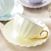 Kopjes schotels roze eenvoud Creative Porselein Cup Saucer Ceramics Simple Tea Sets Modern Design Coffee Turkse set