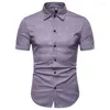 Camisas casuales para hombres Diseño de moda pura de manga corta para hombres con cuello cruzado transfronterizo DC17