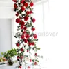 Decoratieve bloemen kransen 180 cm 6ft grote bruiloftsfeestdecoraties bloem zijden rozen bloemen arrangement kunstmatige faux 3 kleuren